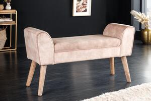 Invicta Interior - Elegantná lavica SCARLETT 90 cm béžová, zamat