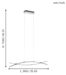 Eglo 96331 - LED Luster na lanku NEVADO 3xLED/9W/230V