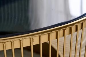 Invicta Interior - Filigránsky dizajnový konferenčný stolík VARIATION 80 cm zlatý, čierny