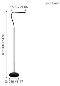 Eglo 96439 - LED Stmievateľná stojacia lampa LAROA LED/4,5W/230V