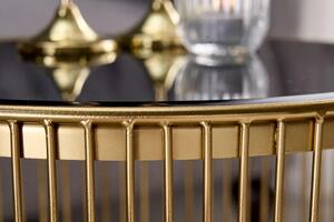 Invicta Interior - Filigránsky dizajnový konferenčný stolík VARIATION 80 cm zlatý, čierny