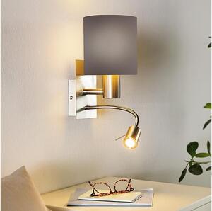Eglo 96481 - LED Flexibilné svietidlo PASTERI 1xE27/40W+LED/3,8W šedá