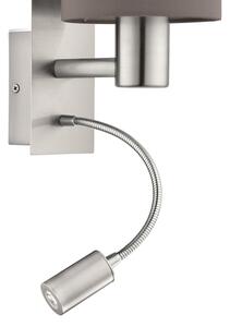 Eglo 96481 - LED Flexibilné svietidlo PASTERI 1xE27/40W+LED/3,8W šedá