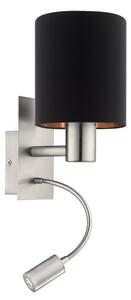 Eglo 96483 - LED Flexibilné svietidlo PASTERI 1xE27/40W+LED/3,8W čierna