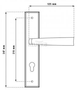 MAJA vchodová kľučka-madlo satén, 72mm na Vložku Madlo pravé pevné Satén