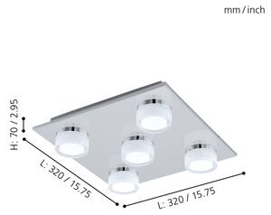 Eglo 96544- LED Stmievateľné kúpeľňové stropné svietidlo ROMENDO 5xLED/5,4W/ IP44