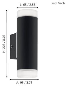 Eglo 96505 - LED Vonkajšie nástenné svietidlo RIGA 2xGU10/5W