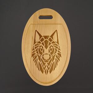 AMADEA Drevená servírovacia doska - podnos oválne vlk, masívne drevo, 38 cm