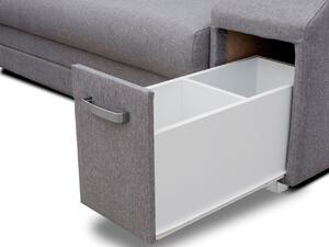 Rohová rozkladacia sedačka s úložným priestorom PLANETAS - šedá, ľavý roh