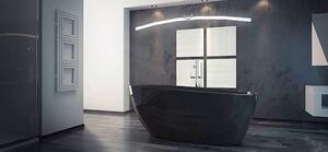 Voľne stojaca vaňa z liateho mramoru DREAMLINE LBK1670 160x70cm - Lesklá čierna