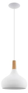 Eglo 901178 - Závesný luster na lanku SABINAR 1xE27/60 W/230 V, pr. 28 cm, biely-