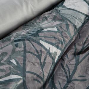 EUROFIRANY Súprava saténových krepových obliečok s potlačou 160 cm x 200 cm oceľ 50% bavlna 50% polyester