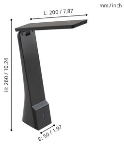 Eglo 97045 - LED stmievateľná stolná lampa LA SECA LED/1,8W/230V čierna