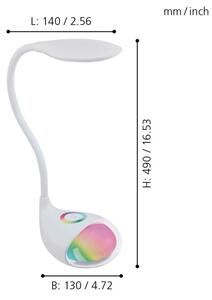 Eglo 97078 - Stmievateľná stolová LED lampa CABADO 1 LED/2,2W+0,3W/230V RGB