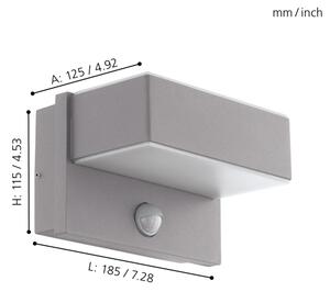 Eglo 97159 - LED Vonkajšie nástenné svietidlo so senzorom AZZINANO 2xLED/5,6W/230V