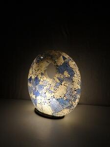 Stolná lampa Donat bielo/modrý, 45 cm, ručná práca
