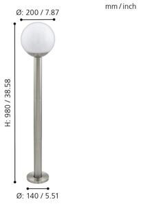 Eglo 97249 - LED stmievateľné vonkajšie svietidlo NISIA-C 1xE27/9W/230V 980 mm IP44