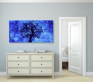 Obraz strom života na modrom pozadí - 100x50