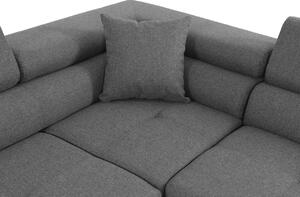 Rohová rozkladacia sedačka LABUS - šedá eko koža / šedá, ľavý roh