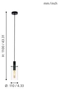 Eglo 97366 - Luster na lanku MONTEFINO 1xE27/60W/230V