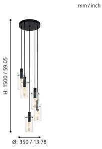 Eglo 97368 - Luster na lanku MONTEFINO 5xE27/60W/230V