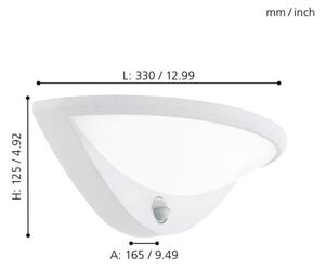 Eglo 97311 - LED vonkajšie svietidlo so senzorom BELCREDA LED/9,3W/230V IP44