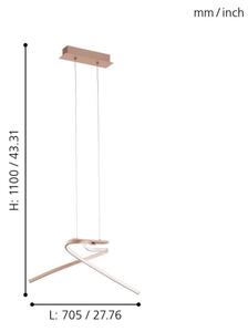 Eglo 97362 - LED Luster na lanku PALOZZA 2xLED/11W/230V
