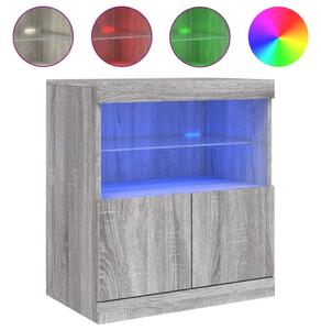 Komoda s LED svetlami sivý dub sonoma 60x37x67 cm