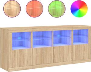 Komoda s LED svetlami dub sonoma 163x37x67 cm
