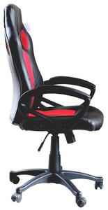 Gamer stolička Basic s farebnou opierkou, červená
