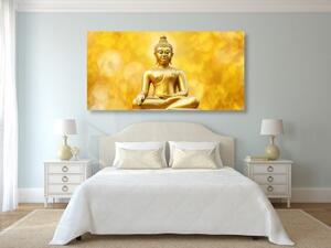 Obraz zlatá socha Budhu - 100x50