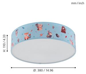 Eglo 97575 - Detské stropné svietidlo RUFFO 2xE27/40W/230V