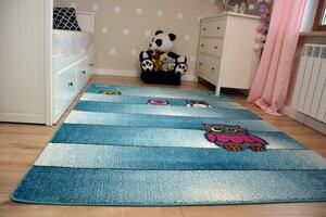 Detský koberec KIDS sovička - modrý, 240x330 cm