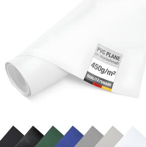 PVC plachta, plachta na nákladné vozidlá, 450g/m², plachta, ochranná plachta, plachta na meter - BEZ očiek - (3m x 1m, biela RAL9010)