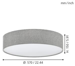 Eglo 97613 - Stropné svietidlo PASTERI 3xE27/60W/230V 57 cm