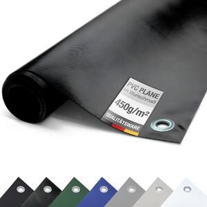 (450g/m²) Plachta na nákladné vozidlá/PVC plachta s očkami, krycia plachta (čierna RAL9005, 3m x 1m)