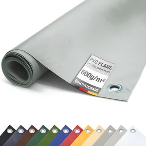 PVC plachta pre nákladné vozidlá 600 g/m² s očkami Ochranná plachta matná (svetlosivá, 2,5 m x 1 m)