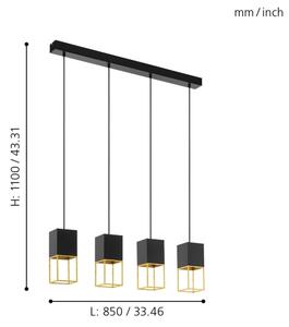 Eglo 97734 - LED Luster na lanku MONTEBALDO 4xGU10/5W/230V
