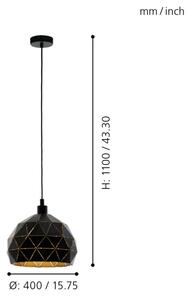 Eglo 97841 - Luster na lanku ROCCAFORTE 1xE27/60W/230V
