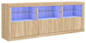 Komoda s LED svetlami dub sonoma 181,5x37x67 cm