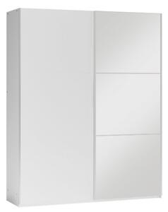 Šatníková skriňa 122 cm s posuvnými dverami a zrkadlom MATAS - biela