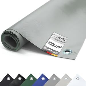 (450g/m²) Plachta na nákladné vozidlá/PVC plachta s okami, krycia plachta (sivá RAL7042, 3m x 1m)