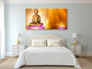 Obraz socha Budhu na lotosovom kvete - 100x50