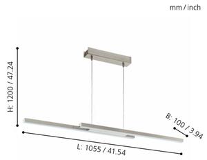 Eglo 33232 - LED RGBW stmievateľný luster na lanku FRAIOLI-C LED/34W/230V matný chróm