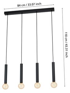 Eglo 98057 - Luster na lanku CORTENOVA 4xE27/60W/230V