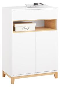 SoBuy príborník kuchynská skrinka komoda predsieň skriňa bufet kuchynská komoda úložná skriňa biela prírodná WHT cca 60x85x34cm FSB97-WN