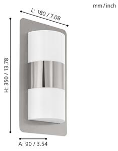 Eglo 98085 - Vonkajšie svietidlo CISTIERNA 2xE27/10W/230V IP44 matný chróm