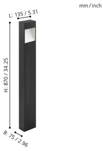 Eglo 98097 - LED Vonkajšia lampa MANFRIA LED/10W/230V IP44 výška 870