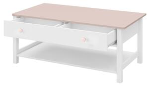 Konferenčný stolík LEGUAN - biely / ružový