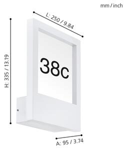 Eglo 98143 - Domové číslo MONTEROS 1xE27/28W/230V IP44 biela
